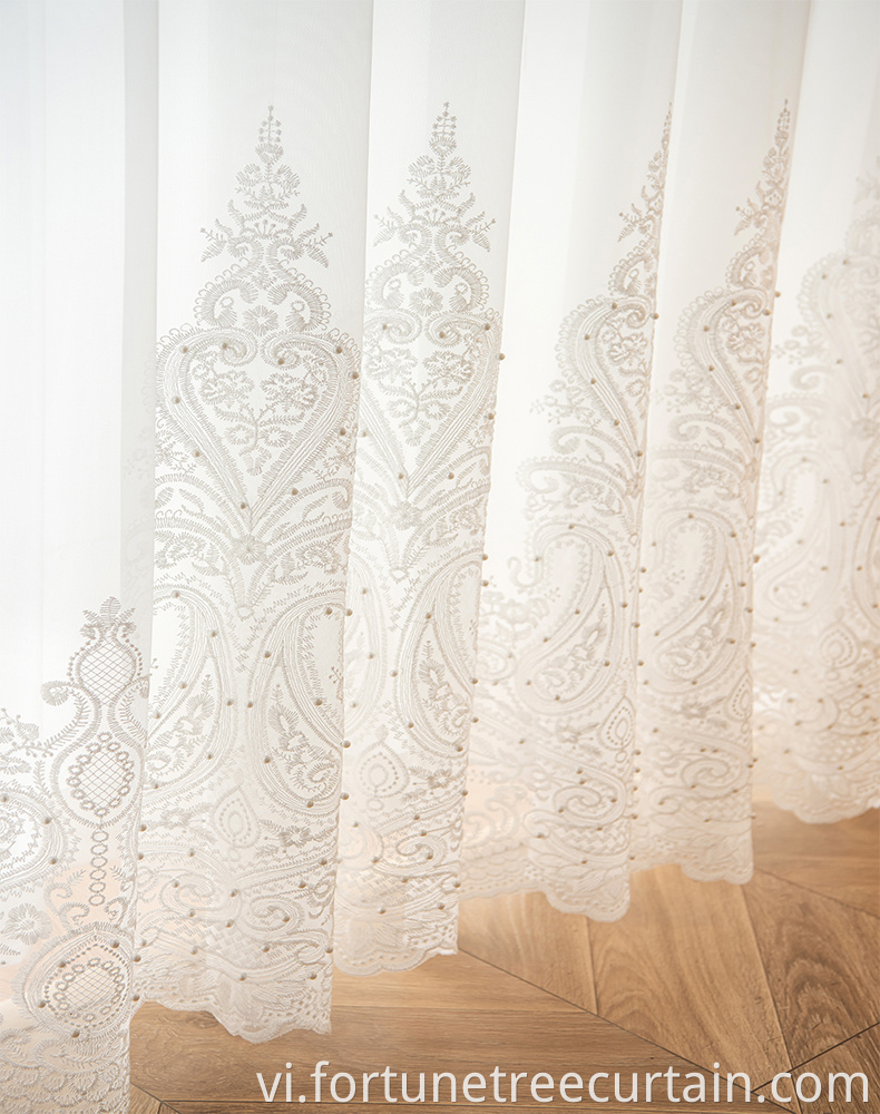 3D EmbroideryTulle Beaded Curtain